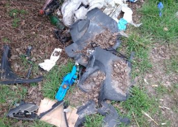 Śmieci przy autostradzie