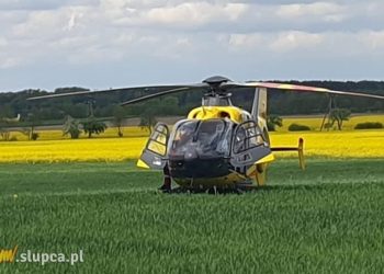 Wypadek motocyklisty. Wezwano helikopter