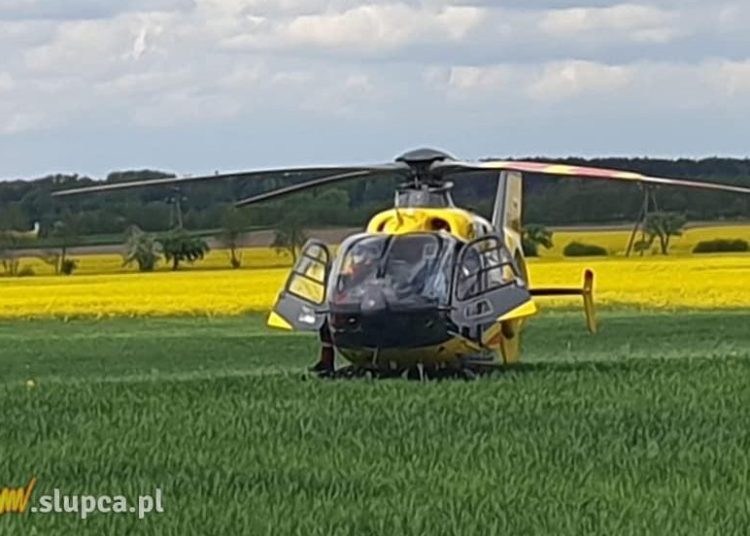 Wypadek motocyklisty. Wezwano helikopter