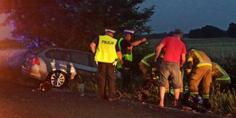 Wypadek w Wierzbnie. Motocyklista poważnie ucierpiał ZDJĘCIA