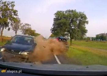 Wypadek w Słupcy. Zobacz nagranie z kamery samochodowej