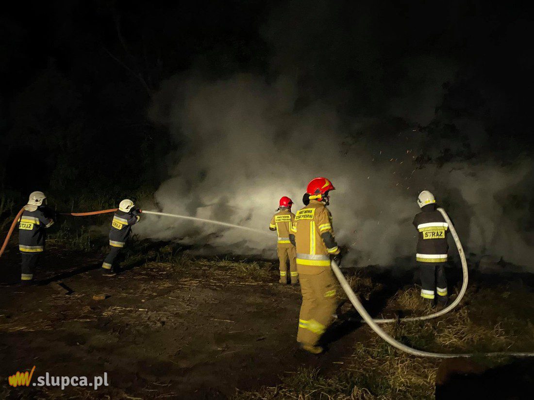 W nocy spłonął stóg. Strażacy mówią o podpaleniu ZDJĘCIA