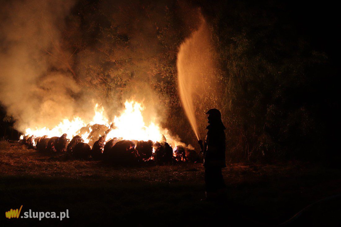 W nocy spłonął stóg. Strażacy mówią o podpaleniu ZDJĘCIA