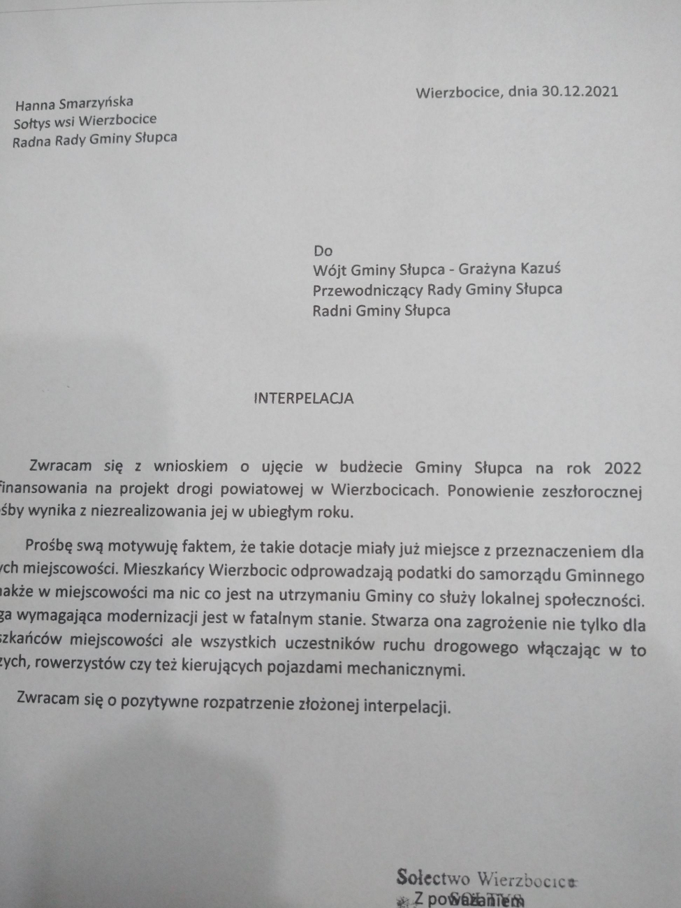 Czy o Wierzbocicach zapomniał powiat?