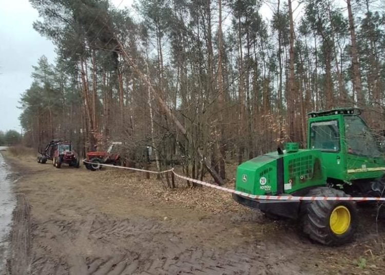 Zerwało linie energetyczne i złamało słup