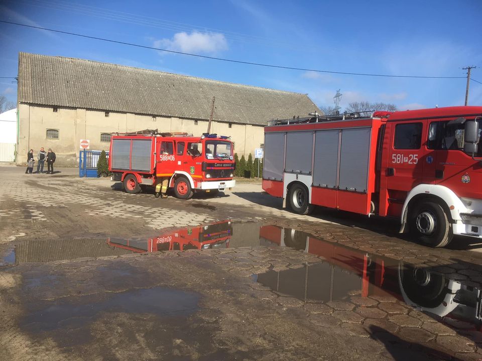 Pożar kotłowni w Cieninie Zabornym