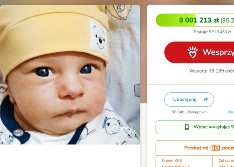 Tymek ma trzeci milion. Zbiórka nadal trwa