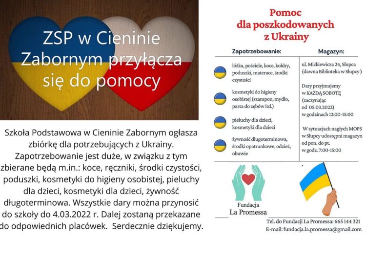 Szkoła w Cieninie Zabornym pomaga uchodźcom