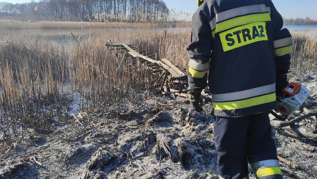 Gasili pożar trzciny