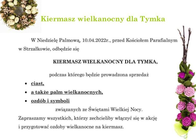 Kiermasz wielkanocny dla Tymka