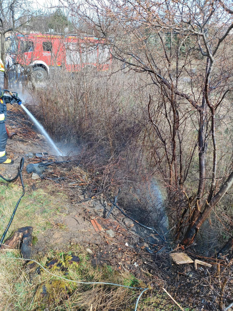 Paliła się trawa w Powidzu