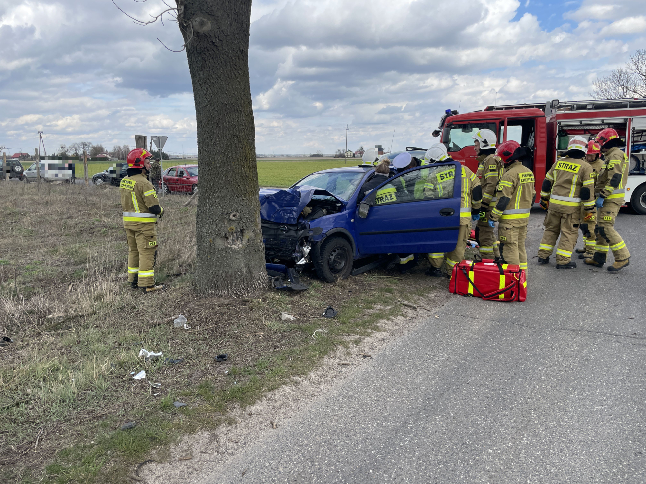 Osobówka uderzyła w drzewo