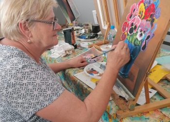 Zajęcia z malarstwa w lądkowskim GOKu