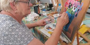 Zajęcia z malarstwa w lądkowskim GOKu