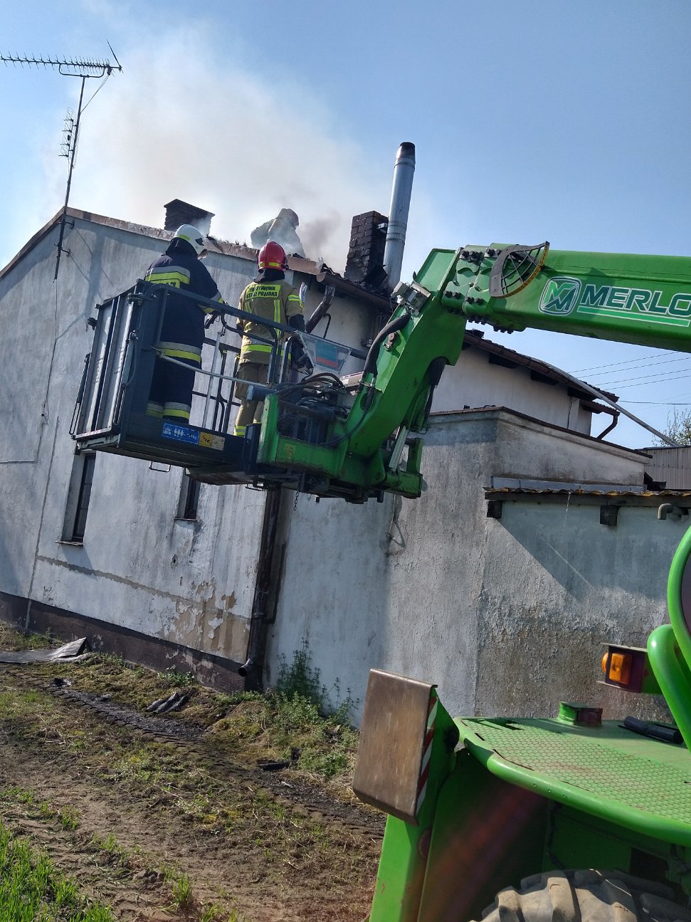 Palił się dom w Kątach