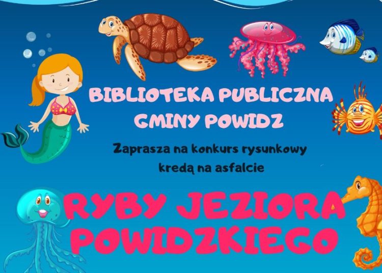 Ryby kredą na asfalcie