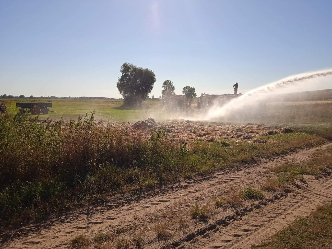 Zapaliło się siano i zboże