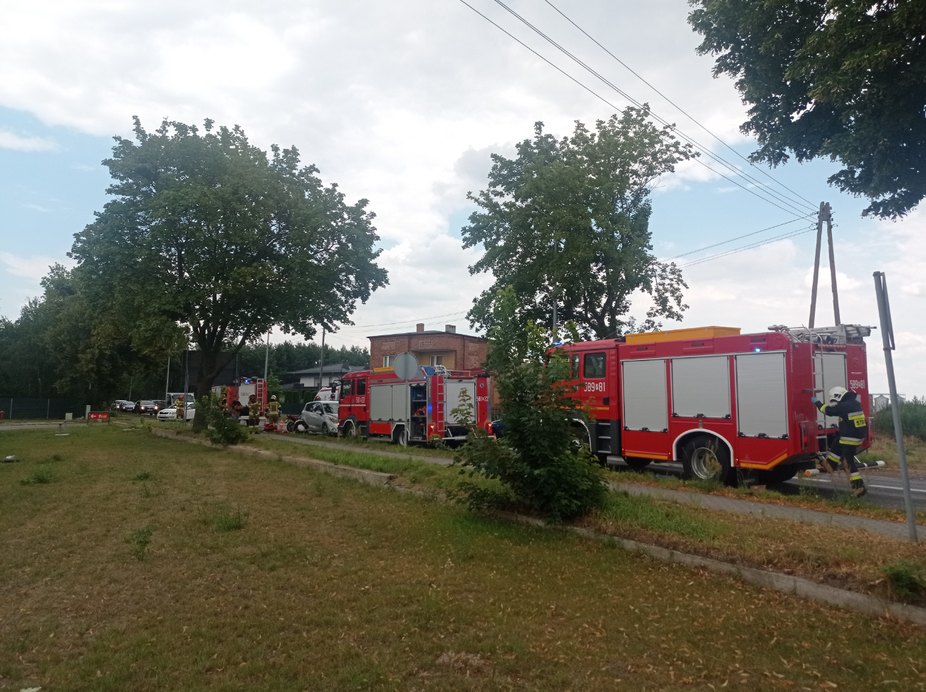 Wypadek za rondem na Kleczewskiej