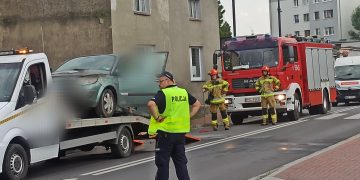 Samochód zapalił się na ul. Traugutta