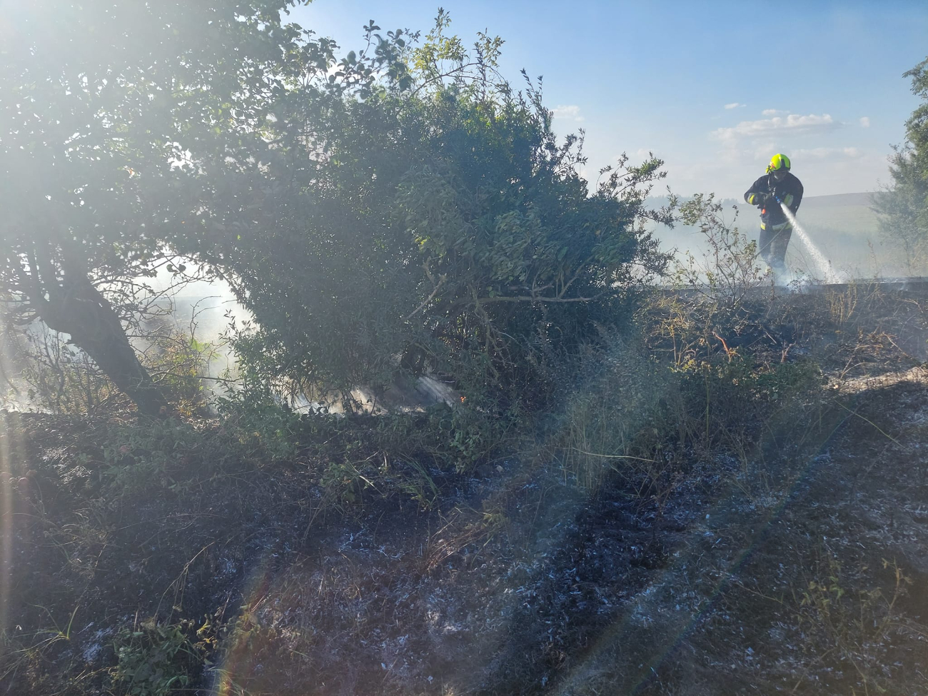 Paliła się trawa w Charbinie