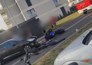 Motocyklista z Lądku ucierpiał w wypadku