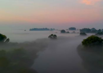 Mgła z drona. Zobacz niezwykły film znad Warty