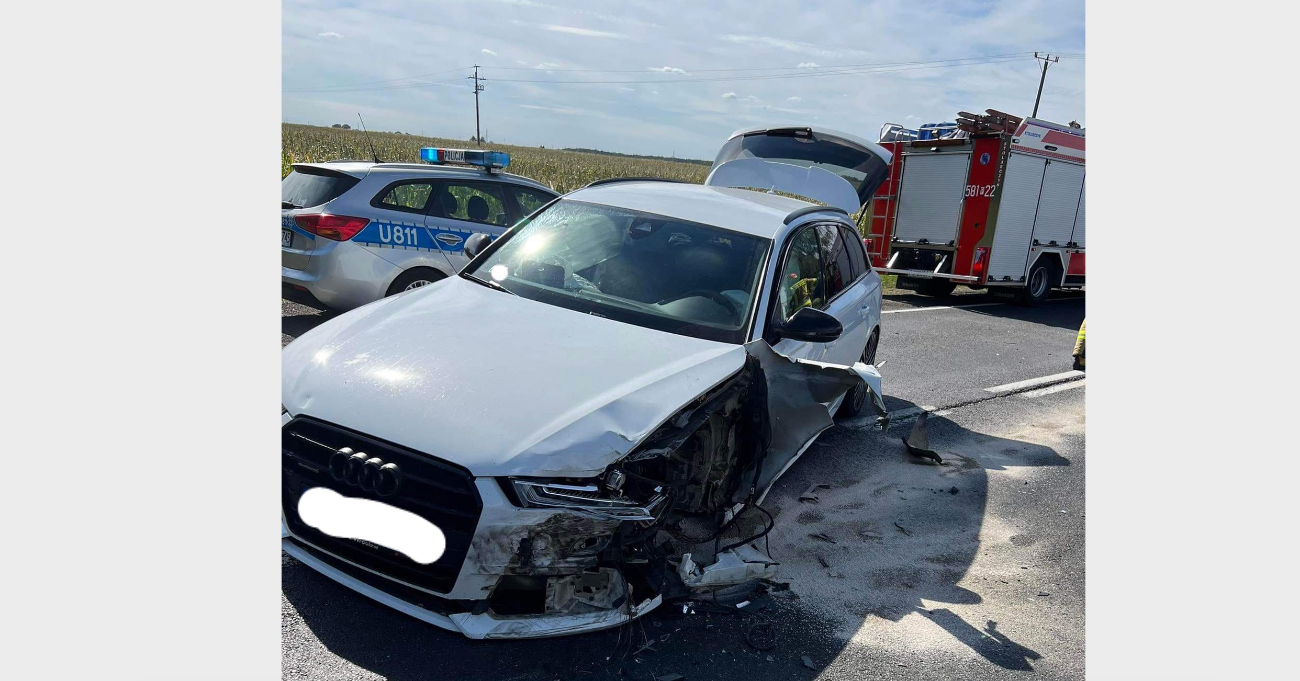 Wypadek na K92. Zderzyły się dwa auta