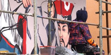 Mural przy ulicy Kopernika rośnie w oczach