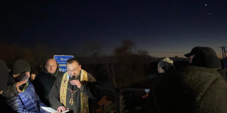 Uroczyste oddanie mostu w Lądzie