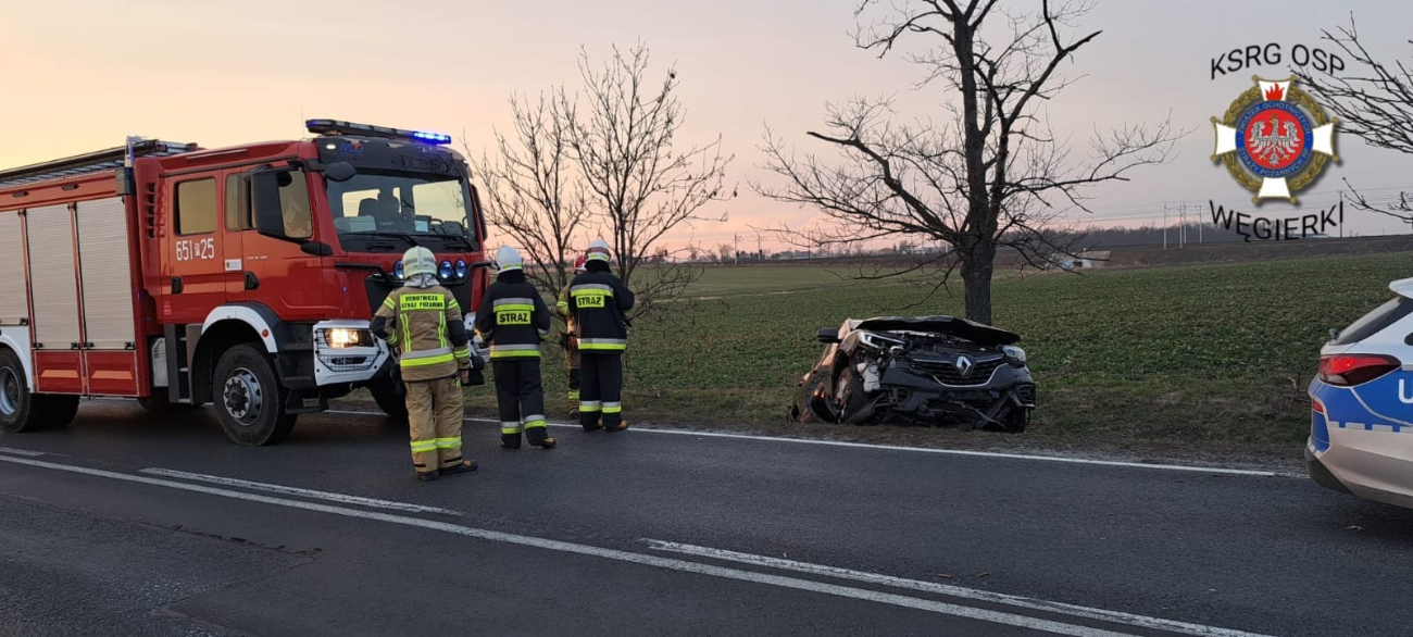 Wypadek na krajówce. Kierowca nie był trzeźwy