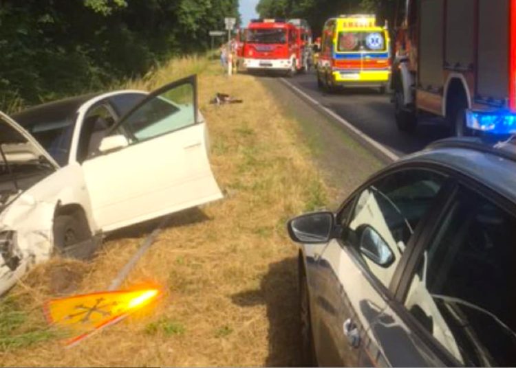 Wypadek na K92. Dwie osoby w szpitalu ZDJĘCIA