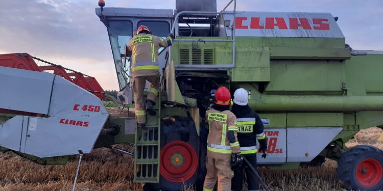 Zapalił się kombajn