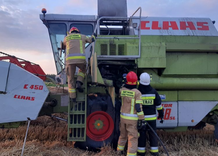 Zapalił się kombajn