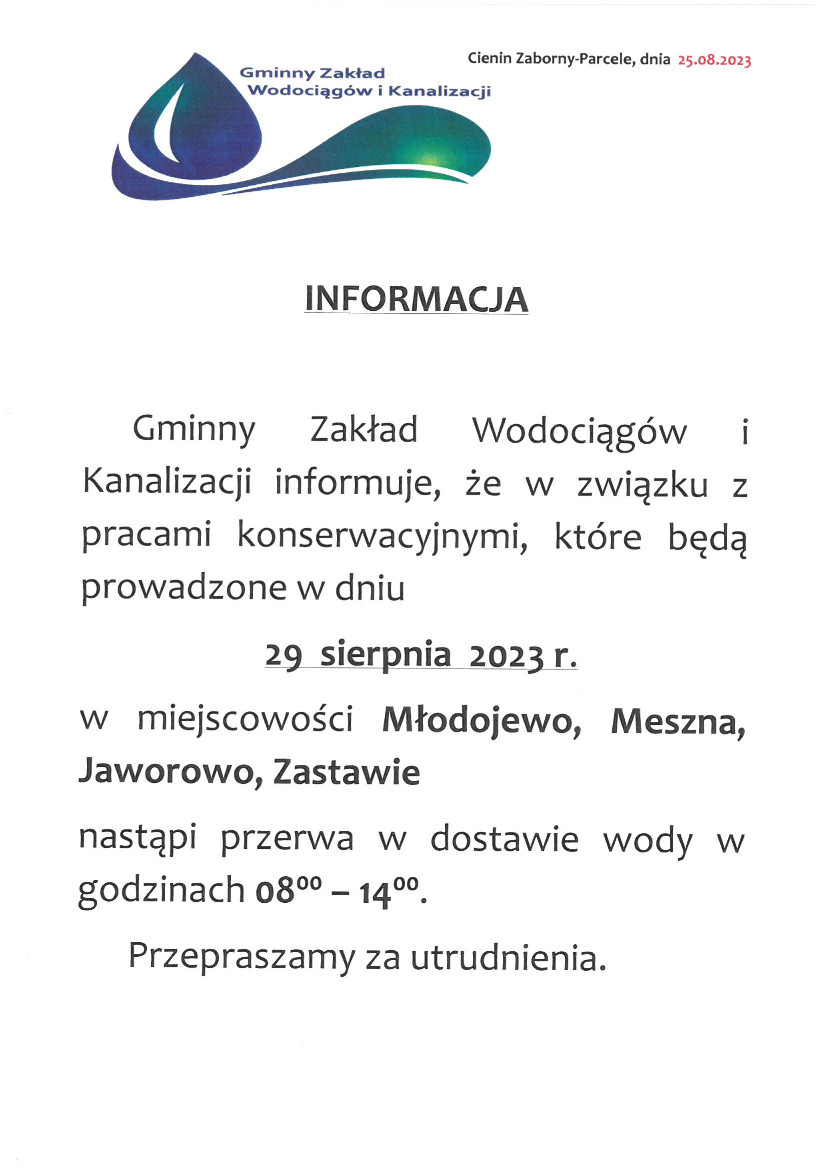 Nie będzie wody w Młodojewie