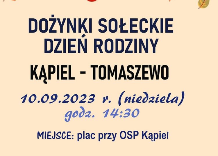 Kąpiel i Tomaszewo łączą siły. Wspólnie zapraszają na dożynki