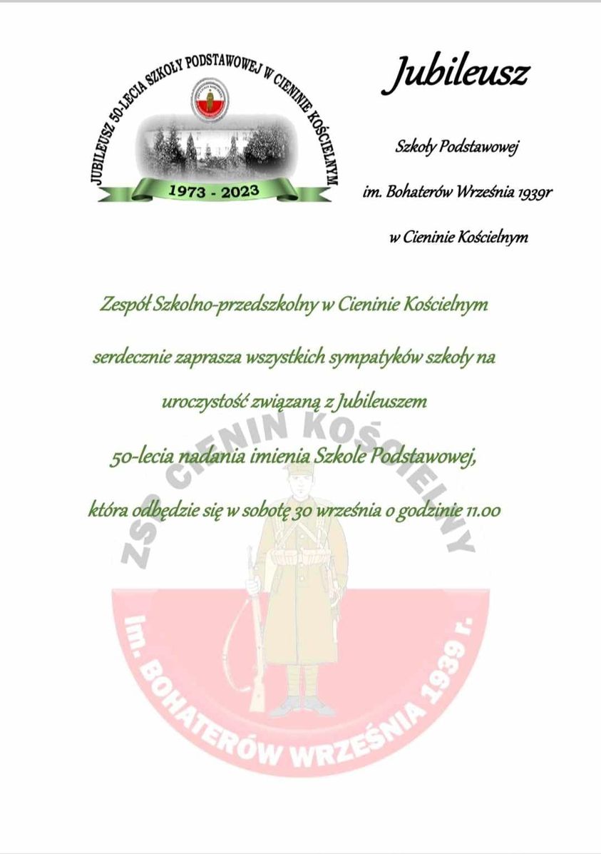 Piękny jubileusz w Cieninie Kościelnym – 50 – lecie nadania imienia