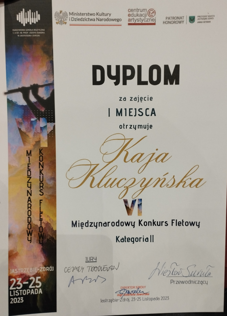 Kaja wygrała międzynarodowy konkurs