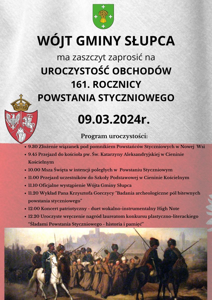 161. rocznica Powstania Styczniowego w Gminie Słupca