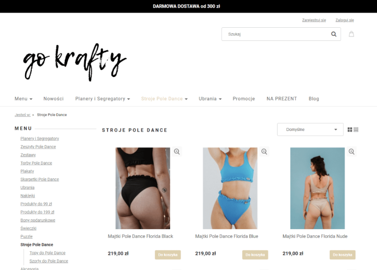 Stroje do pole dance – subtelne i komfortowe