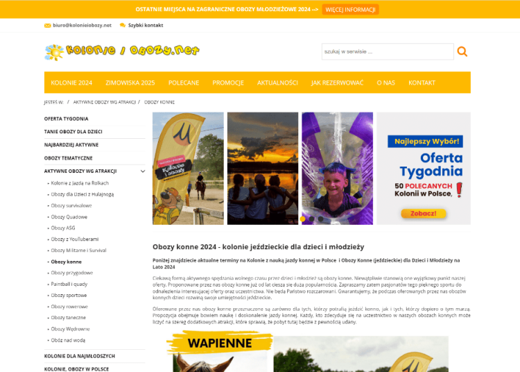 Obóz konny dla dzieci i młodzieży jako alternatywa typowej kolonii