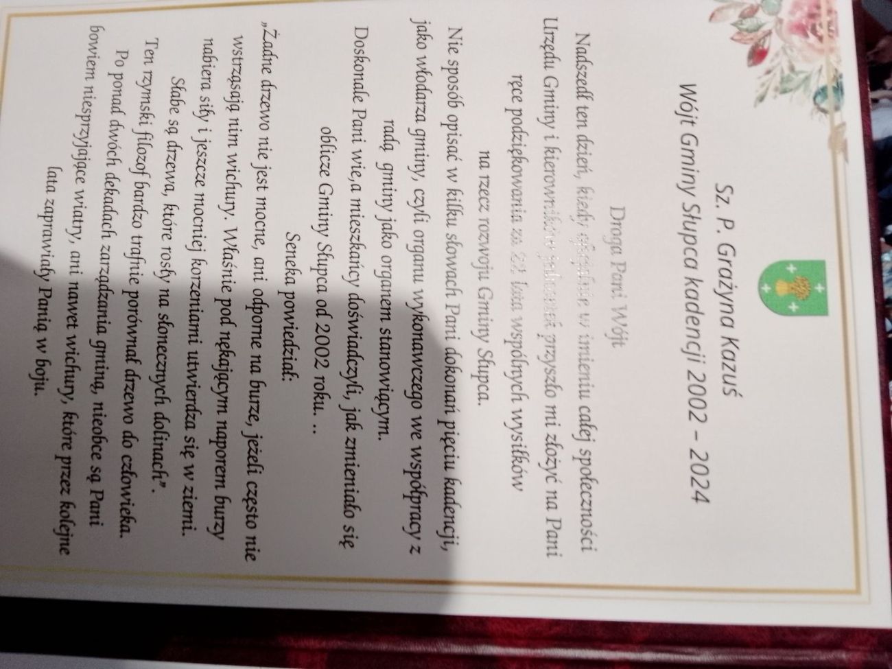 Pożegnanie wójt Grażyny Kazuś