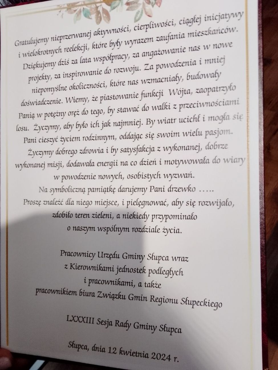 Pożegnanie wójt Grażyny Kazuś