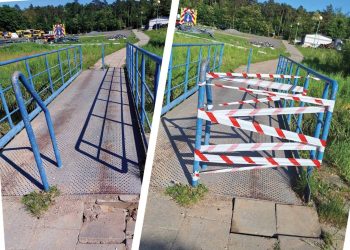 Uszkodzony mostek. Uważajcie