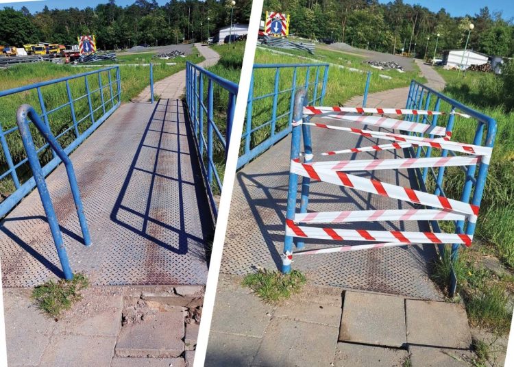 Uszkodzony mostek. Uważajcie