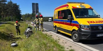 Wypadek w Powidzu. Ucierpiał motocyklista