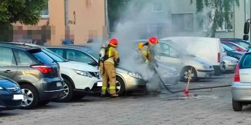 Akcja straży na Kopernika. Zapalił się samochód