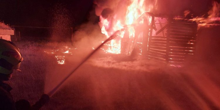 Nocny pożar w Charbinie