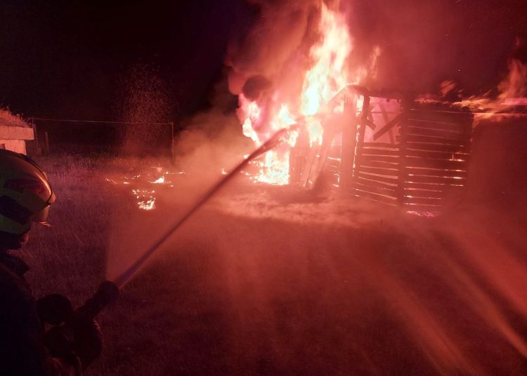 Nocny pożar w Charbinie