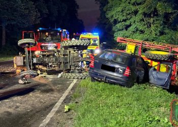 Wyglądało to bardzo poważnie. Kierowca ciągnika w szpitalu