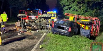 Wyglądało to bardzo poważnie. Kierowca ciągnika w szpitalu